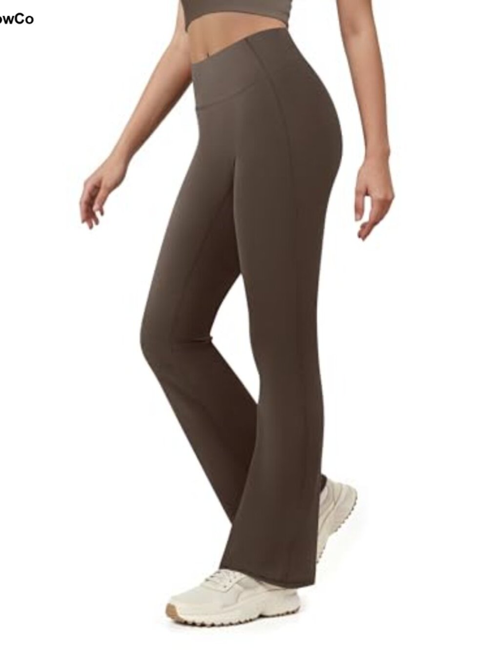 High Waisted Flare Leggings Bootcut Yoga Pants Seamless Front 4-Way Stretch